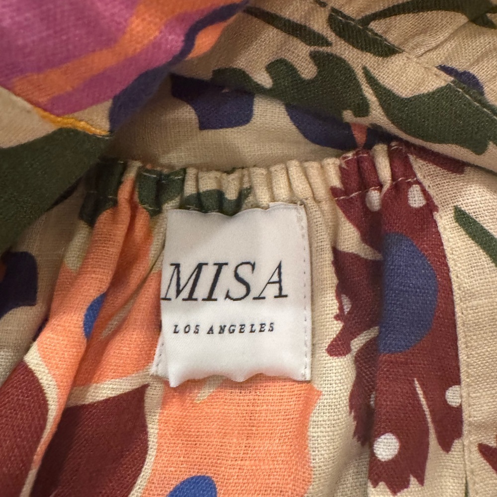 Misa Los Angeles Blue and Pink Ruffled Sundress - Picture 7 of 9